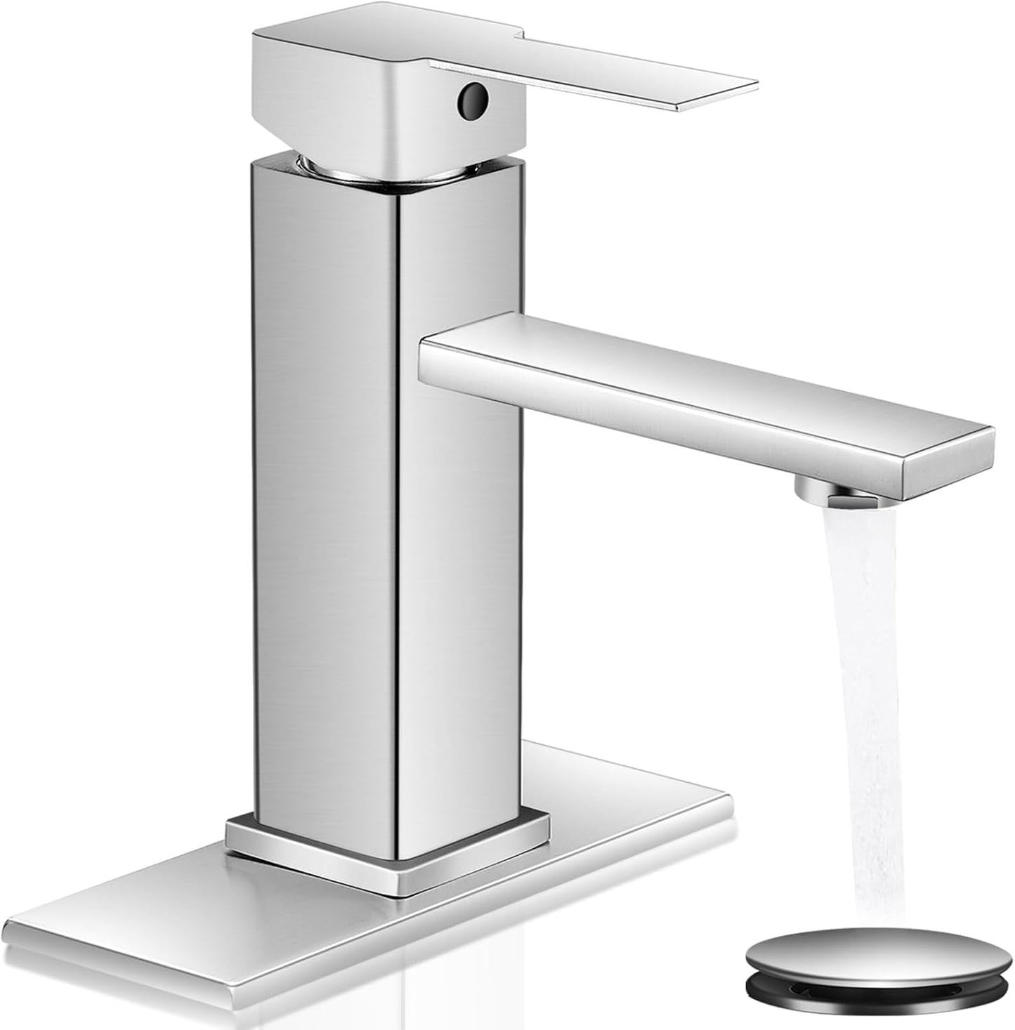 Brushed Nickel Bathroom Faucet for Easy Installation and Use