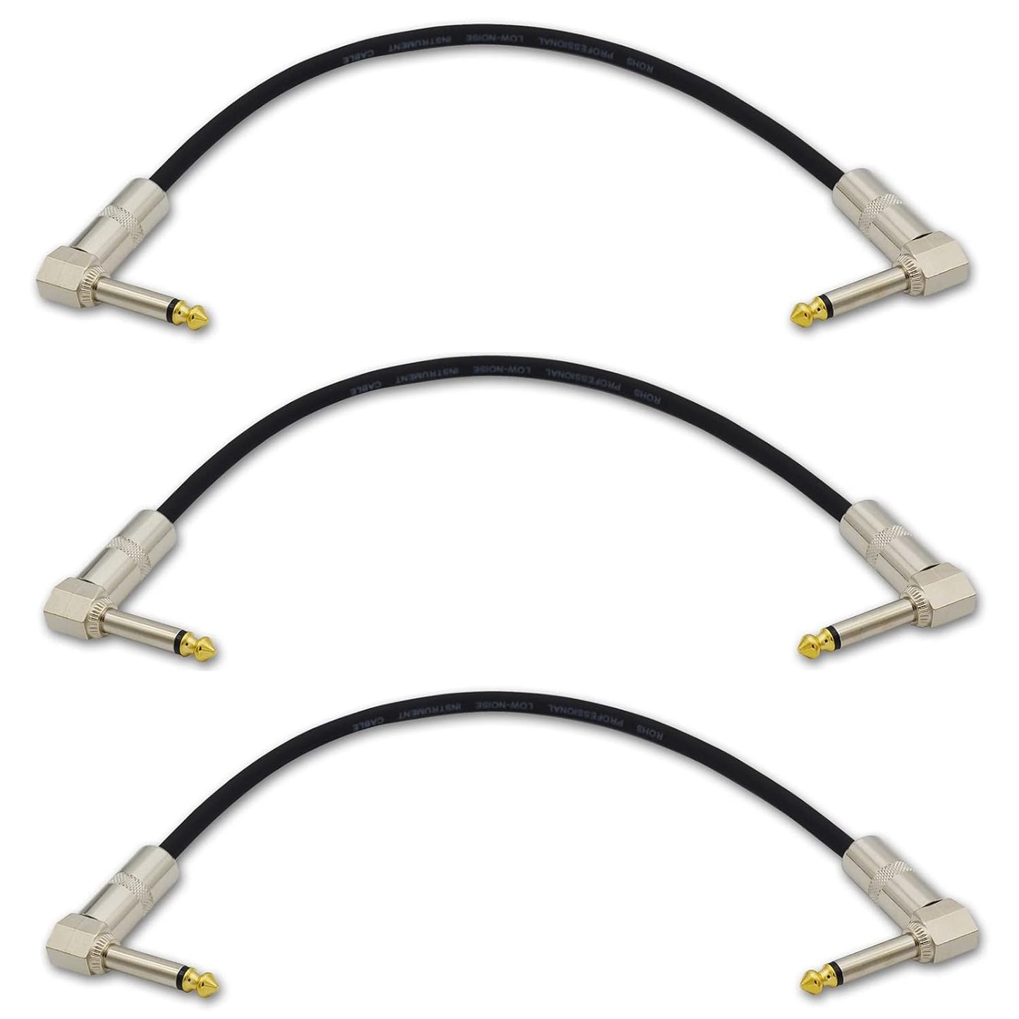 Czyuntuo 1ft Guitar Patch Cables - Pro Audio, Pack of 3