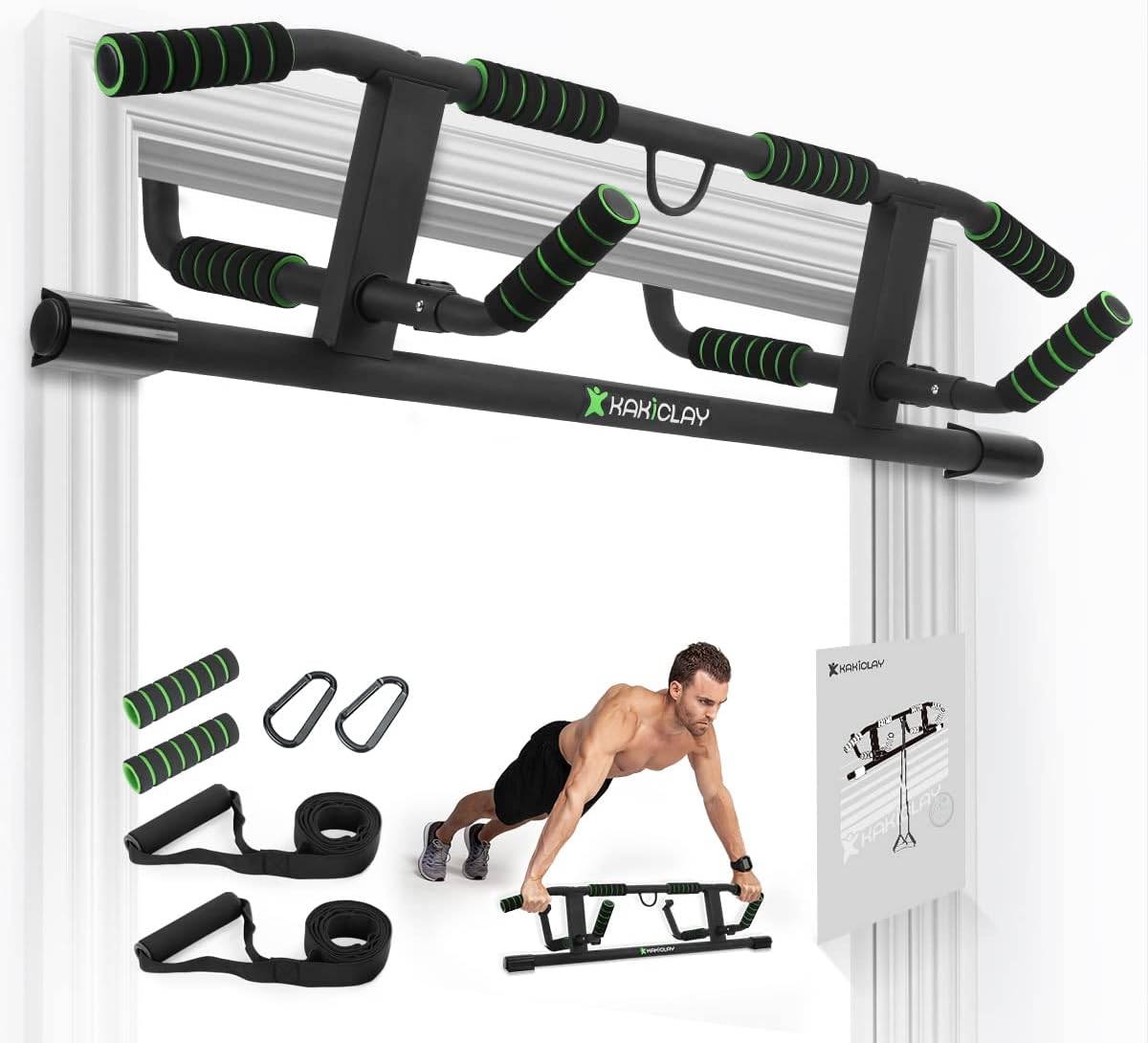 2025 Upgrade Multi-Grip Pull Up Bar with Smart Hooks Technology