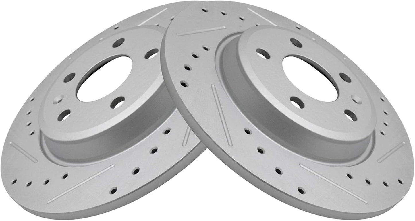 TRQ Rear Performance Brake Rotor Set for Audi A4 A5 A6 Q5