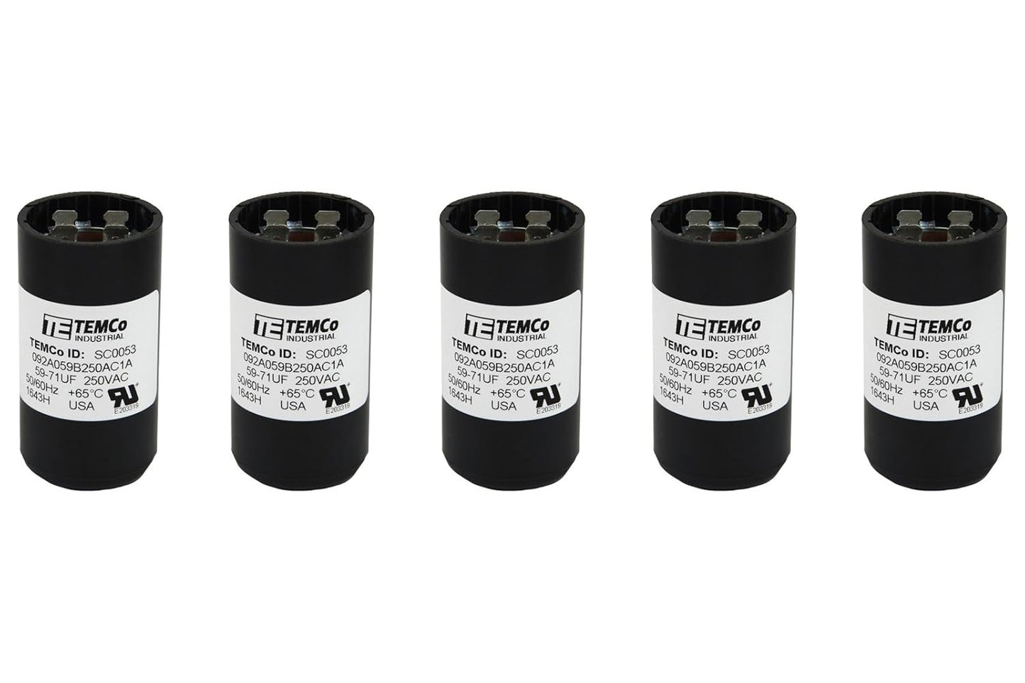 5 Pack 59-71 uF MFD CD60 Start Capacitor for HVAC Systems