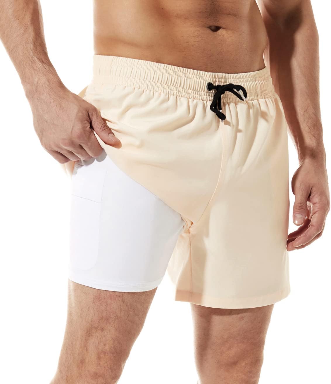 BRISIRA Mens Swim Trunks Quick Dry 5 inch Inseam Beach Shorts