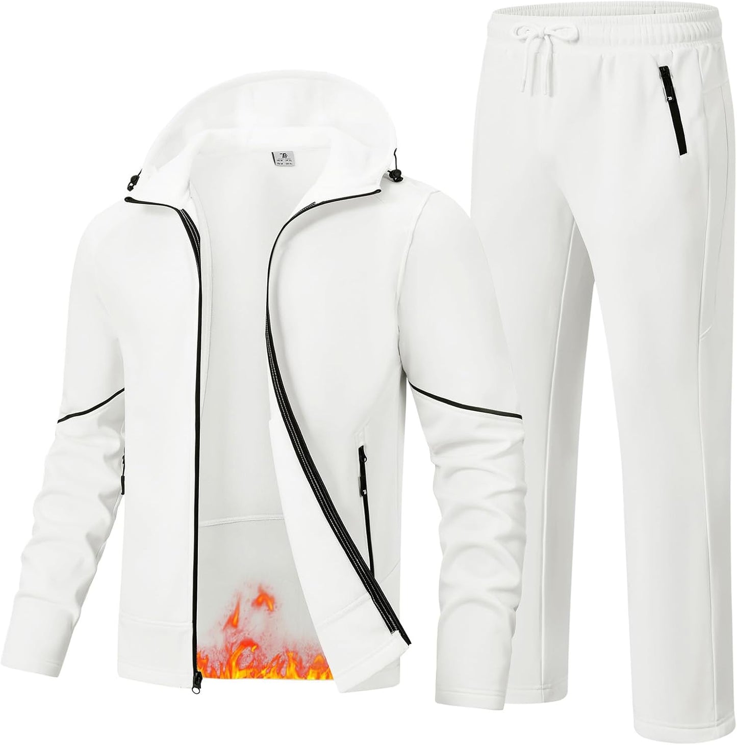 Rdruko Men's Fleece Track Sweat Suit for Winter Workouts