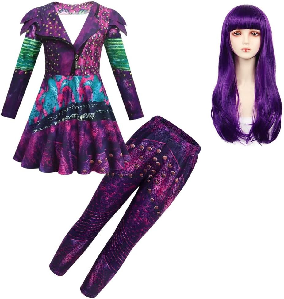MetCuento Halloween Costume for Girls with Zipper Jacket and Pants