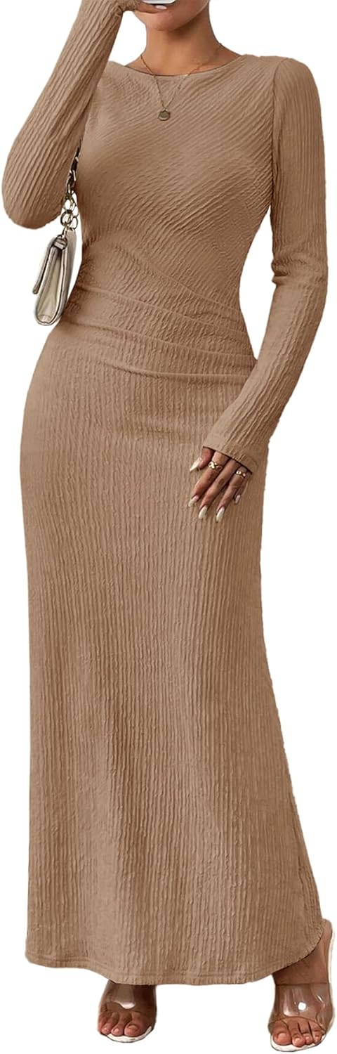 Stylish Long Sleeve Maxi Dress for Women - Perfect for Fall 2025