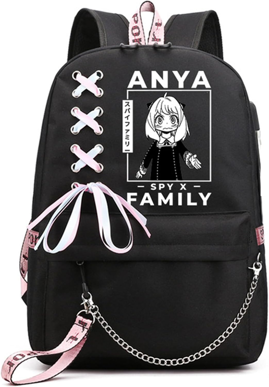 ISaikoy Anime Anya Forger Backpack with USB Port for School