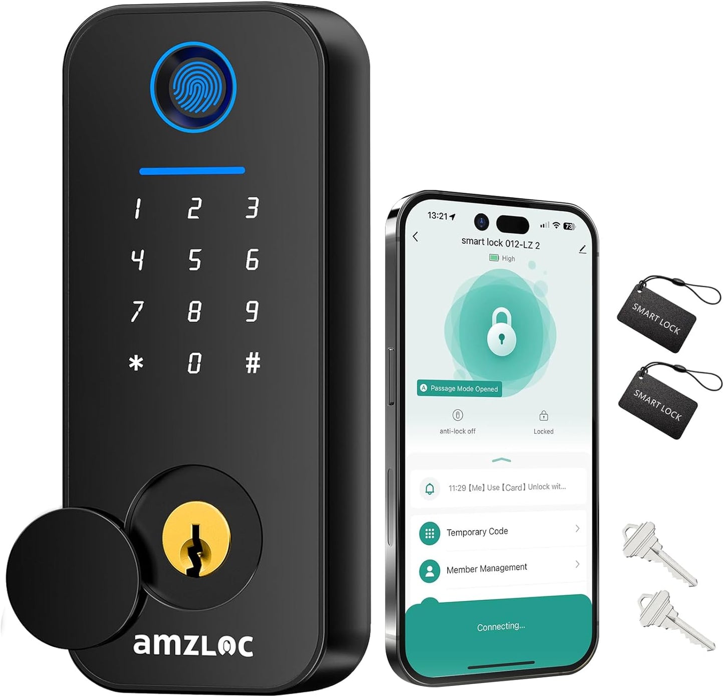 Smart Lock with Fingerprint Entry and App Control for Security