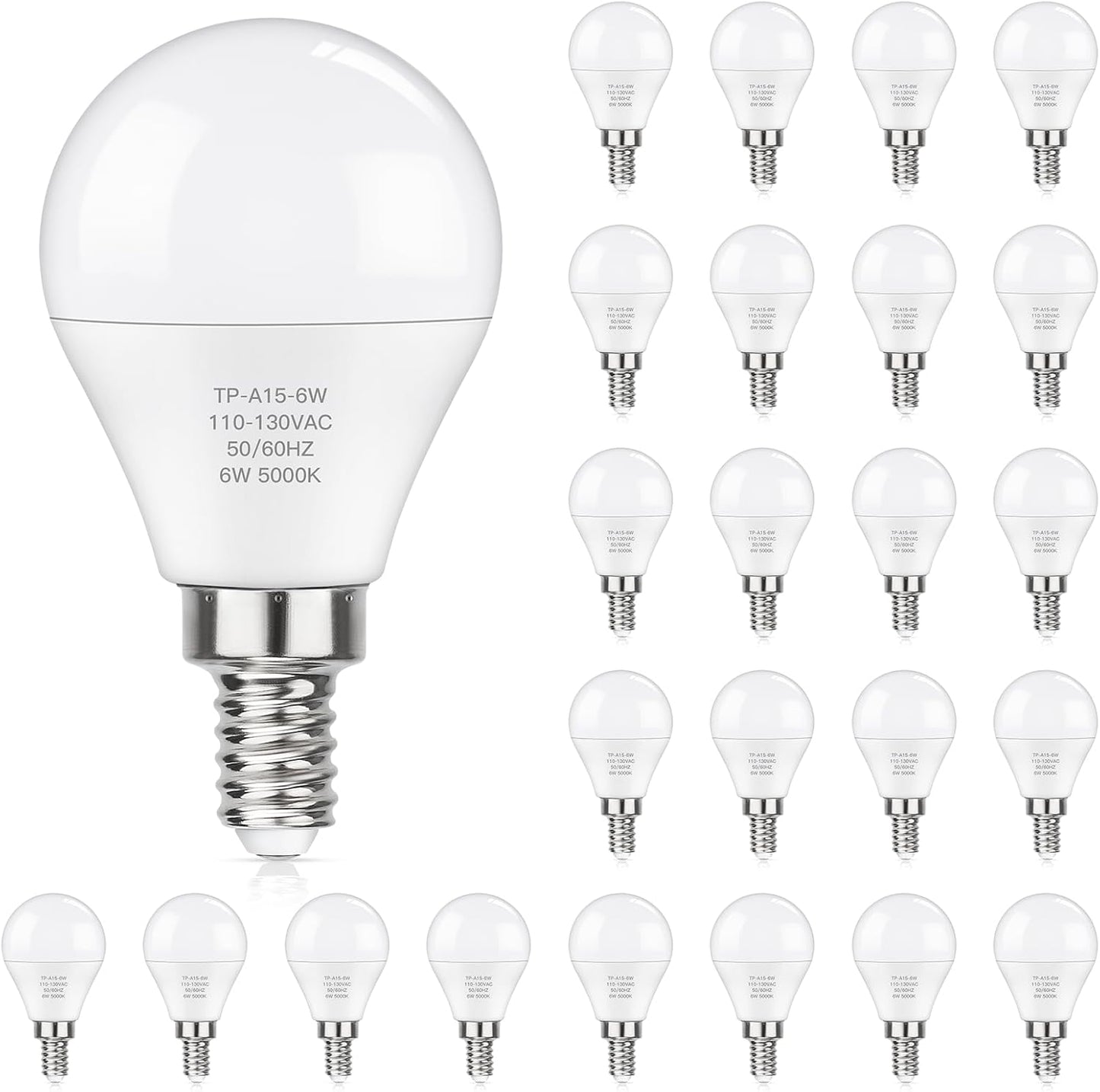 MAXvolador E12 LED Ceiling Fan Bulbs 60W Equivalent 5000K