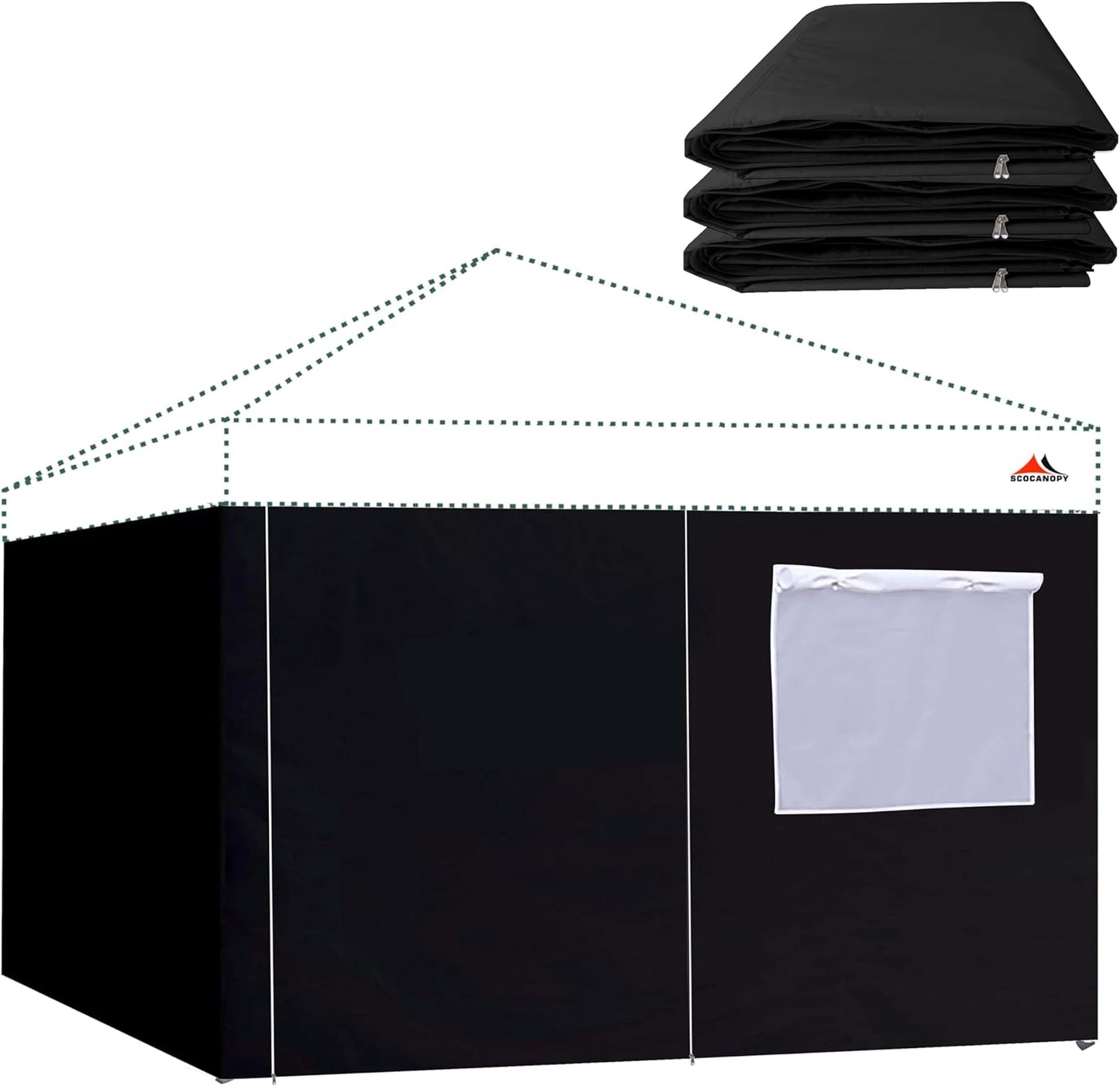 SCOCANOPY 10x10ft Sidewalls for Canopy Gazebo Tent - 4 Pack