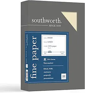 Southworth 25% Cotton Business Paper with Elegant Linen Finish