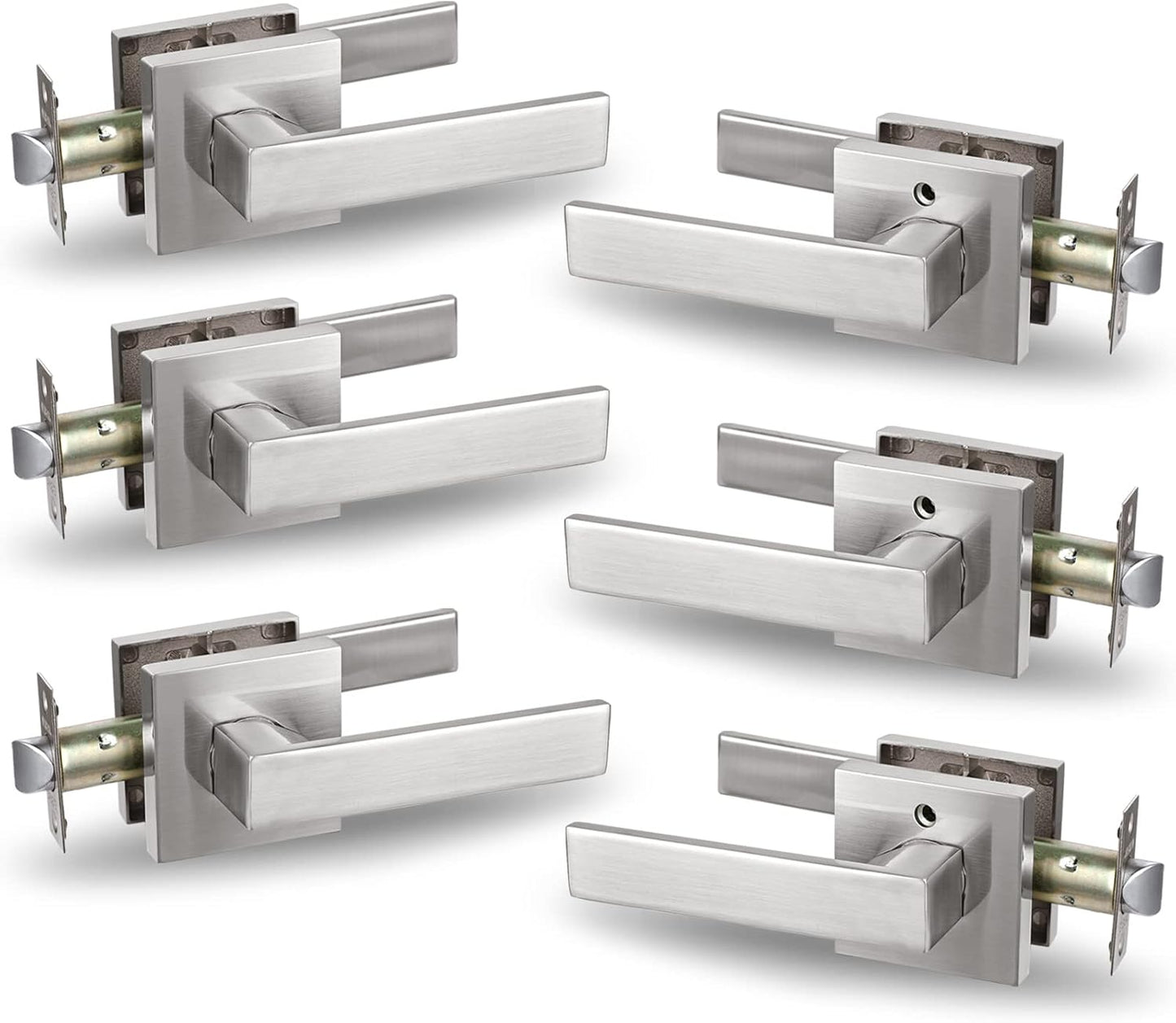 NEWBANG Hall/Closet Lever Handle Lock for Passage Doors