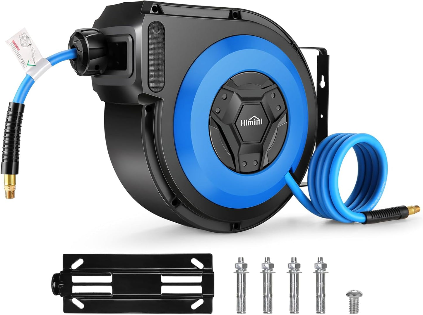 Himimi 50FT Retractable Air Hose Reel for Garage Workshop Use