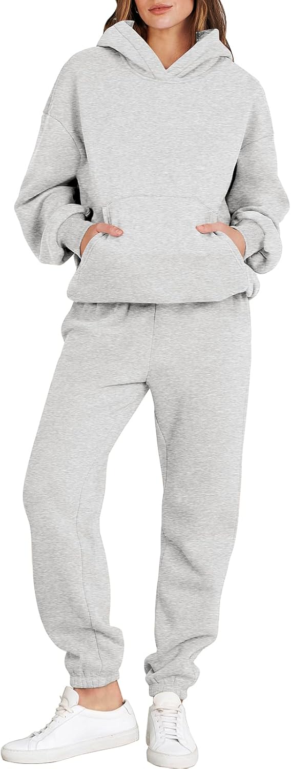 ANRABESS Womens 2 Piece Outfits Lounge Hoodie Jogger Set