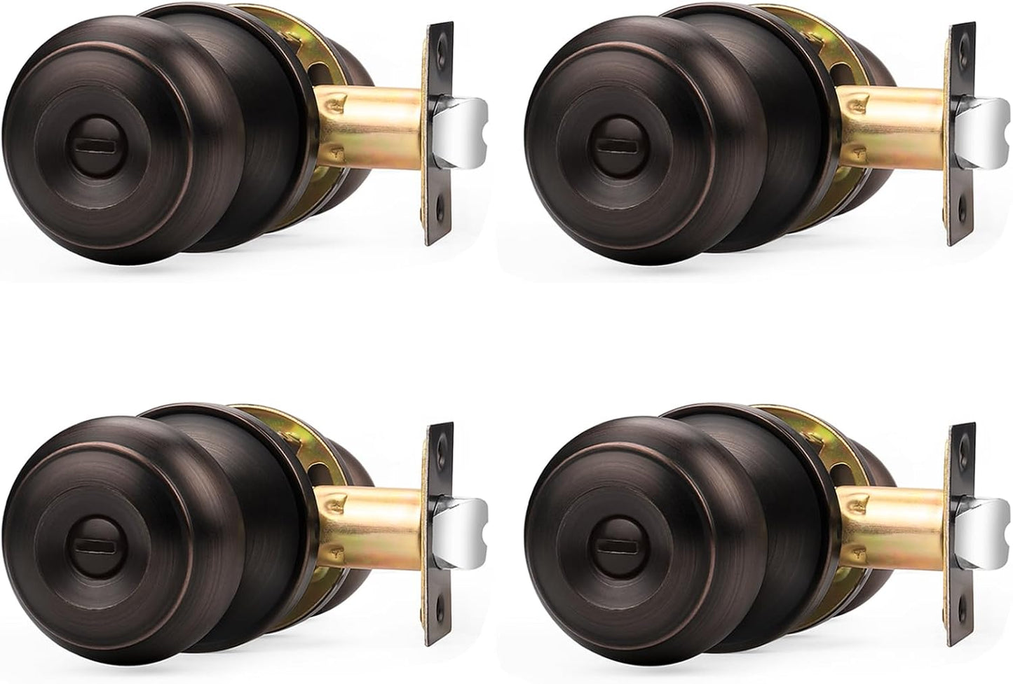 Probrico Oil Rubbed Bronze Door Knobs for Bedroom and Bathroom