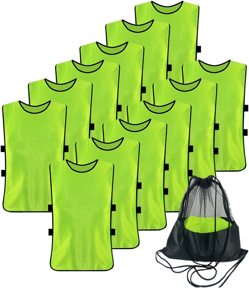 12 Pack Soccer Scrimmage Vests for Practice and Team Games