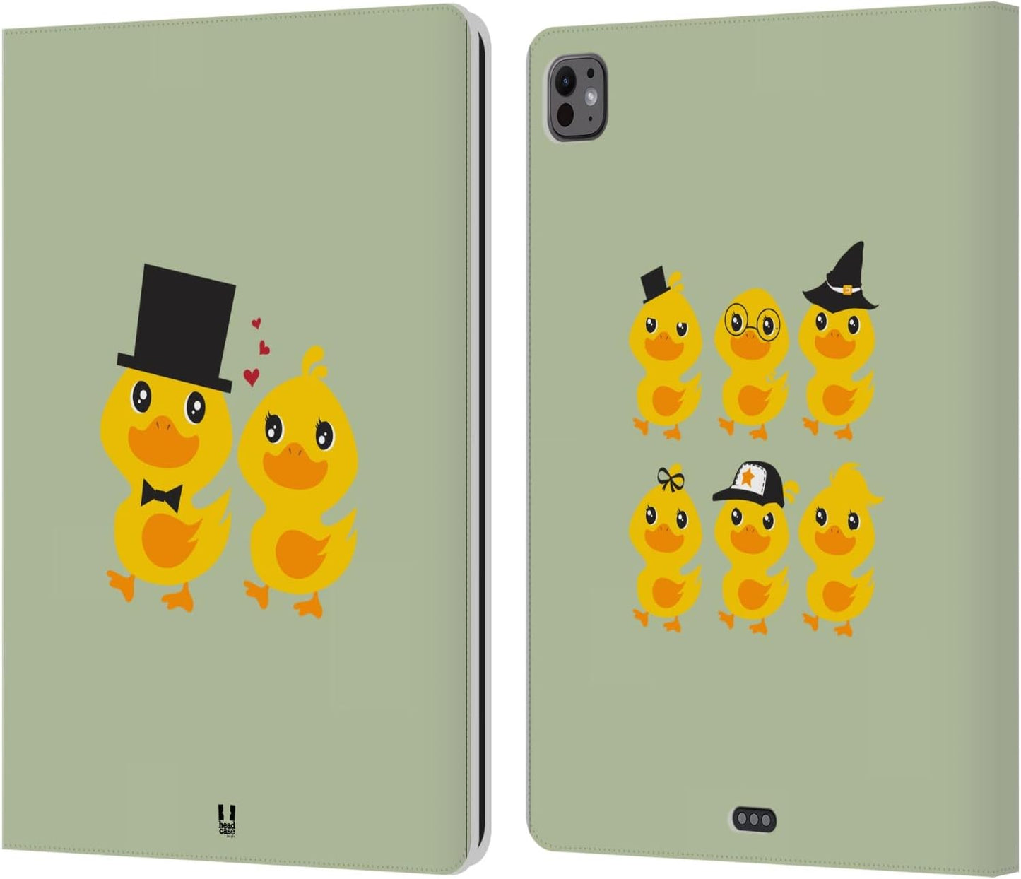 Kawaii Duck Leather Wallet Case for Apple iPad Pro 13 M4 2024