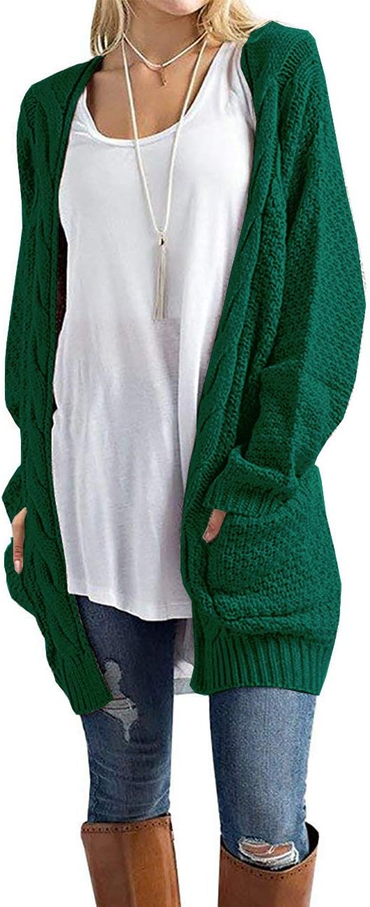 GRECERELLE Women's Loose Open Front Long Sleeve Cardigan Sweater