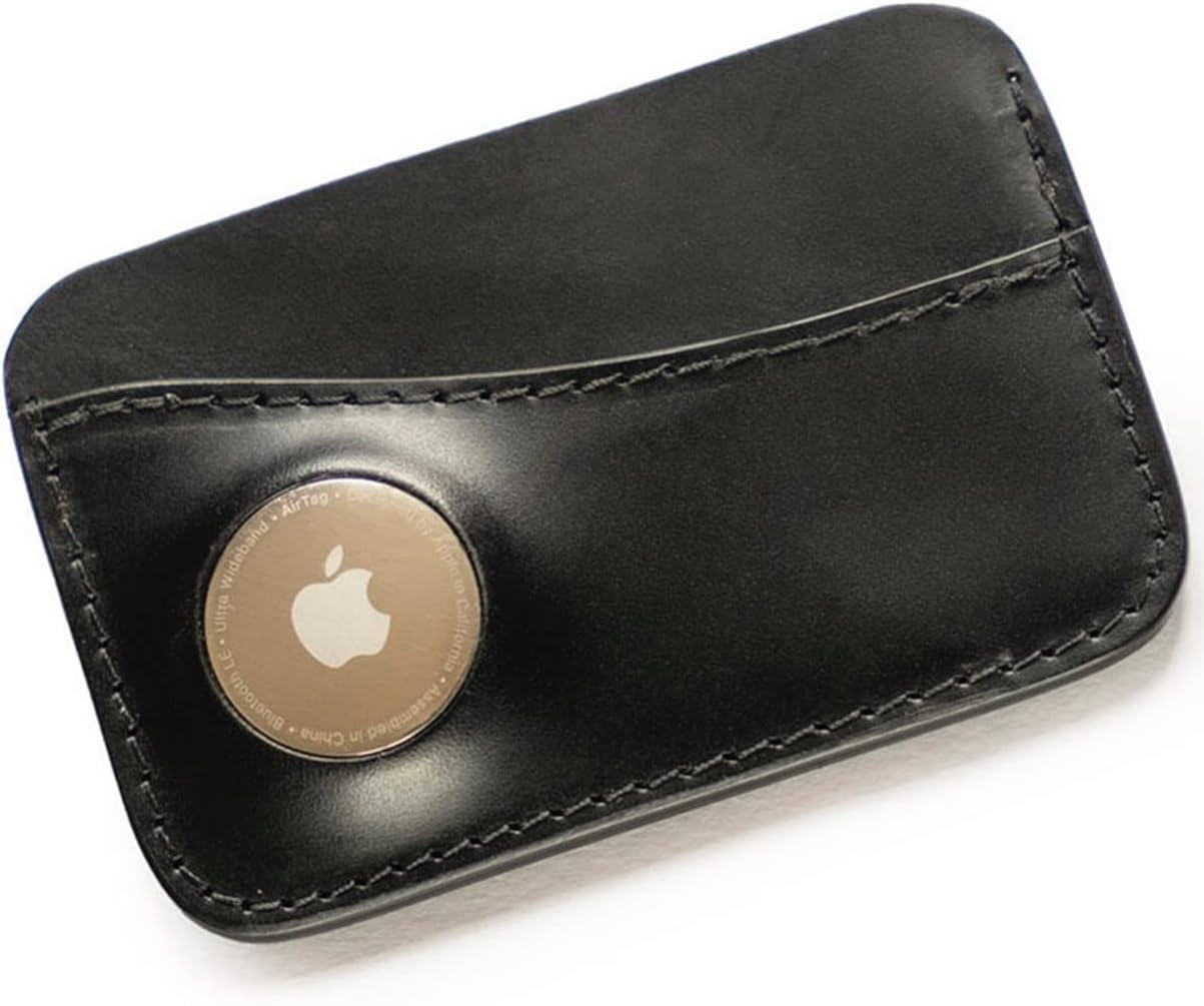 Leather Card Wallet Compatible with Apple Airtag - Minimalist Design