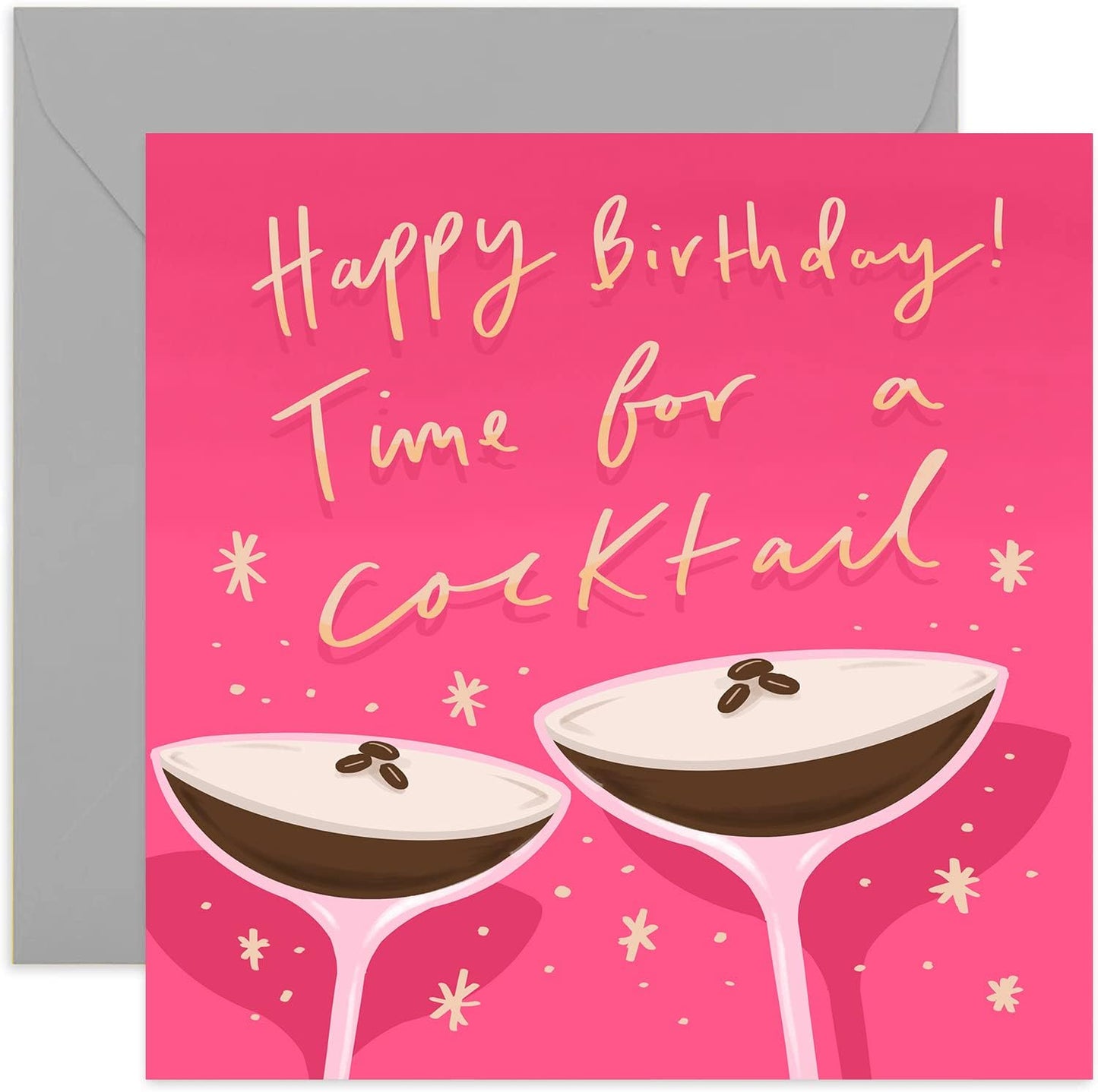Pink Gin Birthday Card for Her | Blank Inside & Envelope | Espresso Martini
