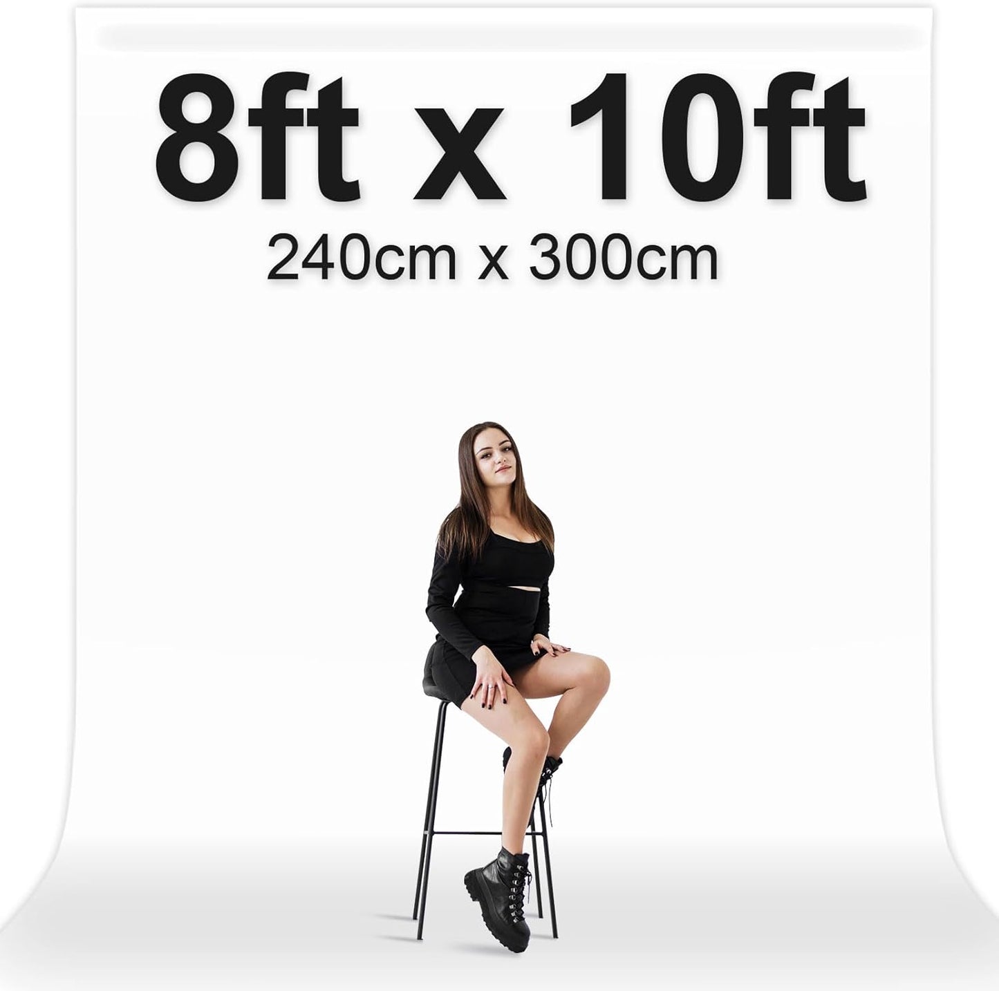 EMART White Photo Backdrop Set + Spring Clamps