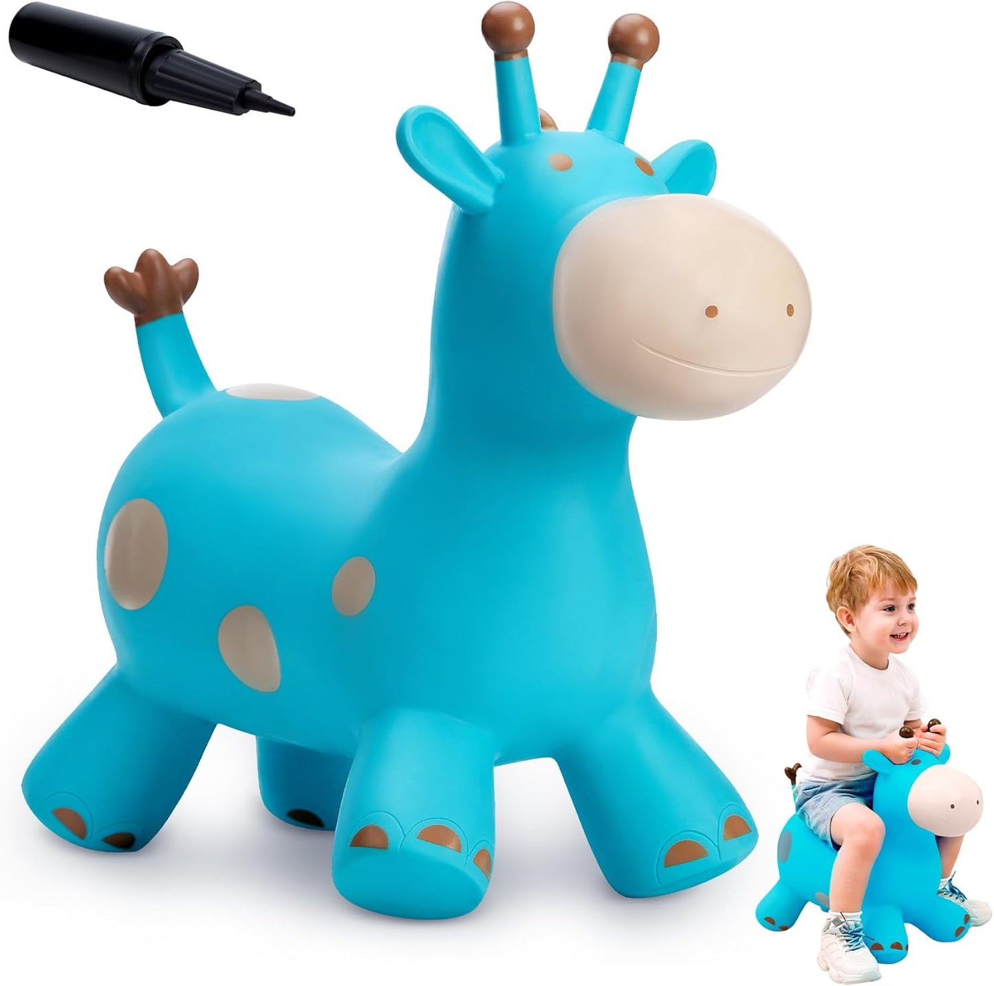 EVERICH TOY Giraffe Bouncy Horse Hopper for Active Toddlers
