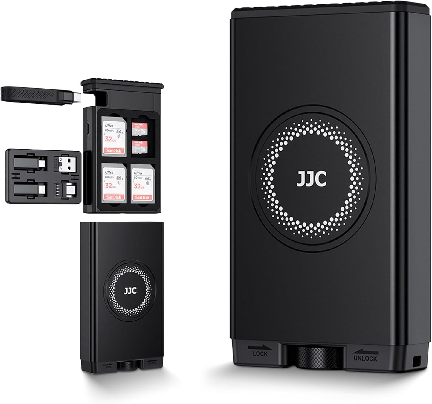 High-Speed SD Card Reader Holder with 24 EVA Slots for Cards