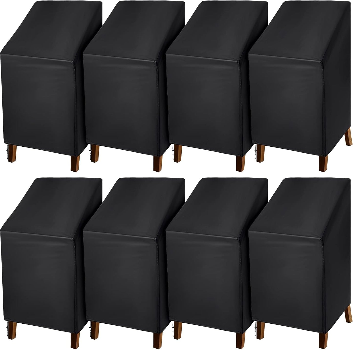 Moukeren 8 Pcs Black Outdoor Chair Cover for Patio Furniture