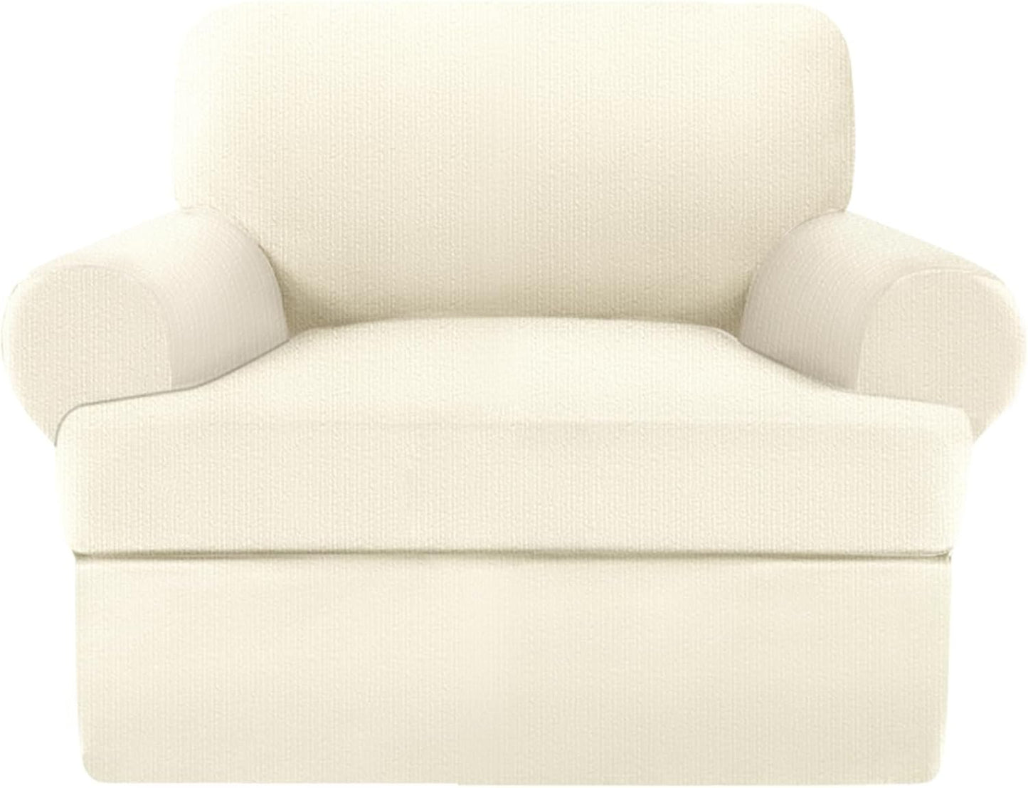 2 Pieces T Cushion Chair Covers for Living Room Furniture Protection