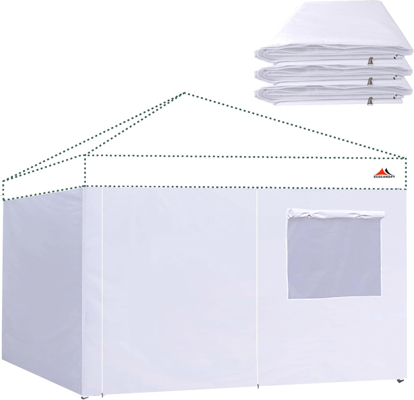 White Replacement Sidewall for E-Z UP 10ft x 10ft Canopy Frame