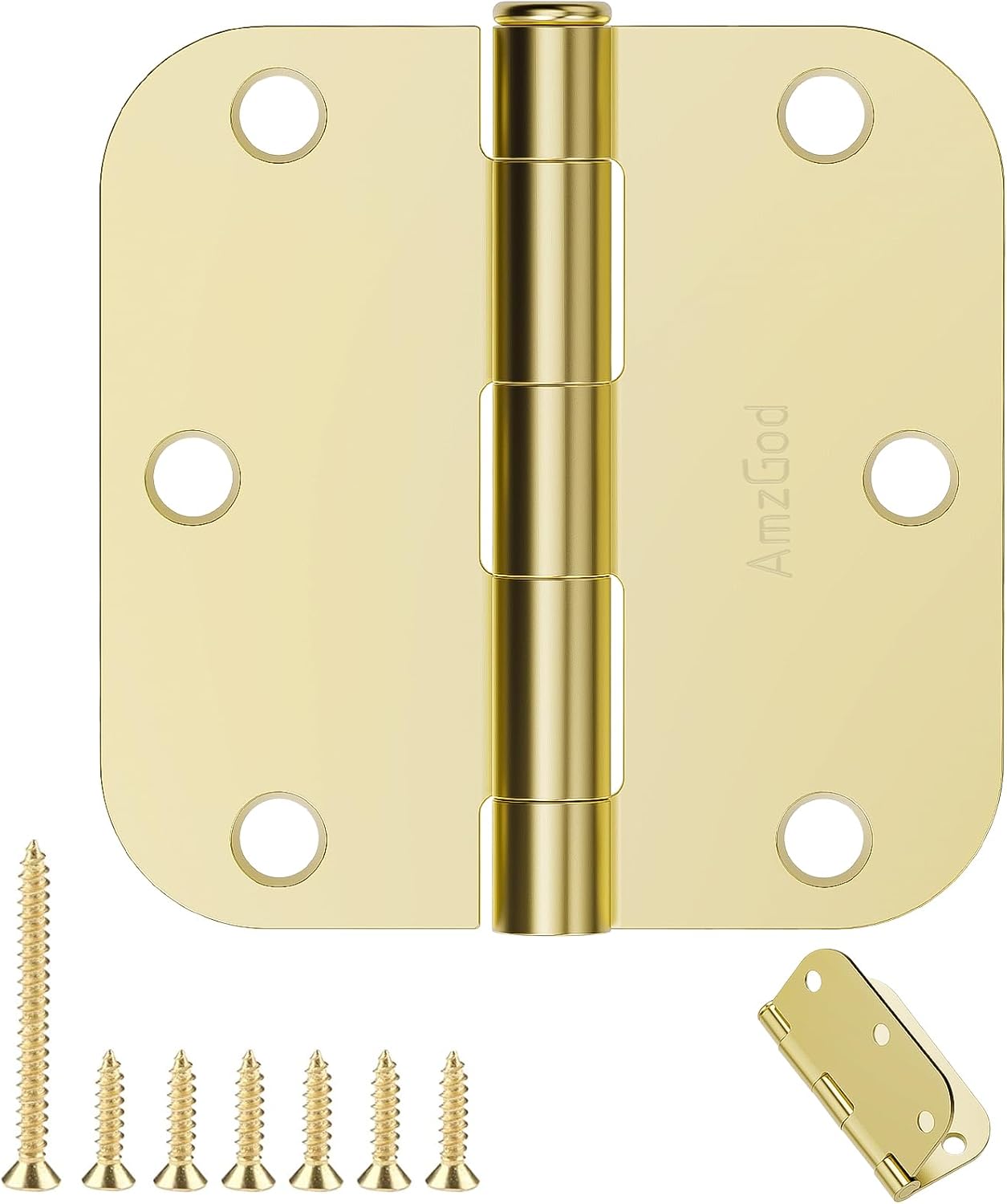 Polished Brass Door Hinges 3.5 Inch - 30 Pack for Durability