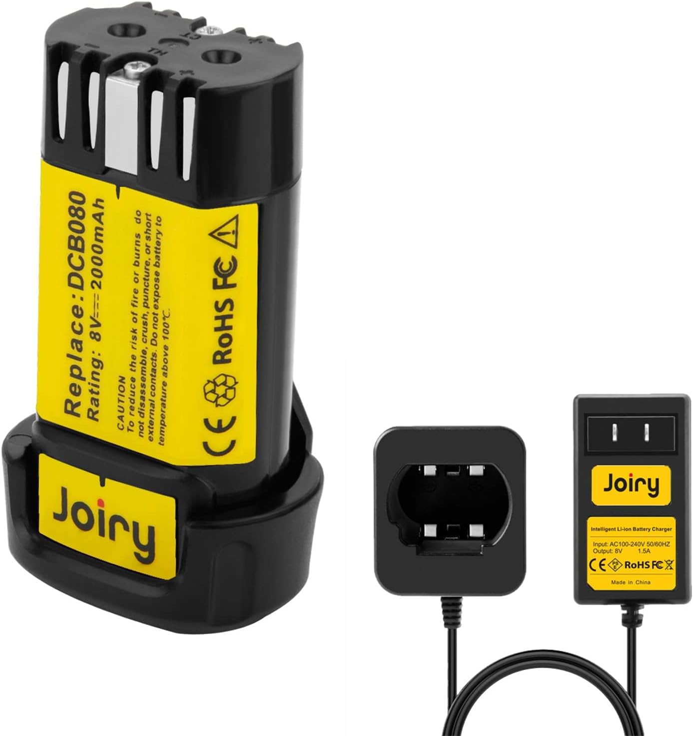 8V 2000mAh Li-ion Replacement Battery & Charger Set for Tools
