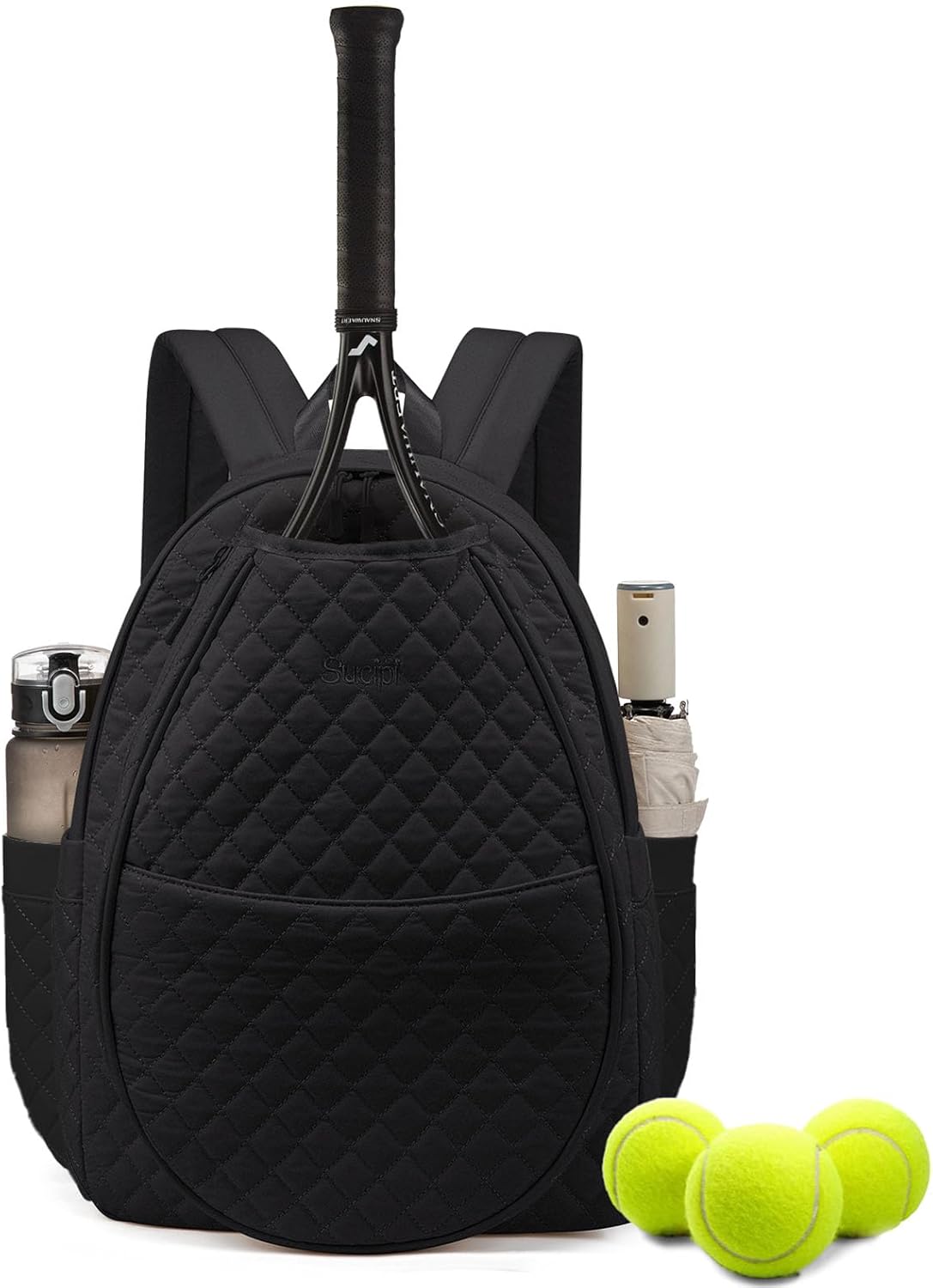 Quilted Tennis Racket Bag Backpack for Women by Sucipi