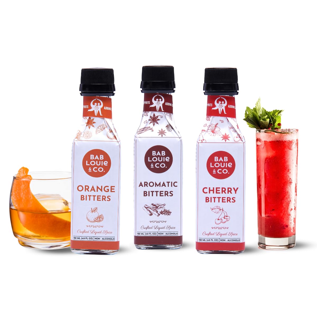 Bab Louie & Co. Non Alcoholic Bitters Combo for Cocktails