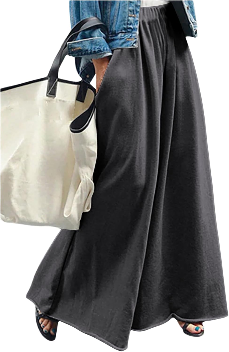 Women's Wide Leg Sweatpants High Elastic Waist Flowy Style