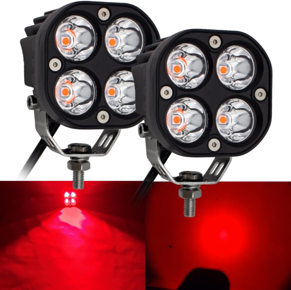 LED Red Offroad Driving Fog Lights for Hunting and Fishing