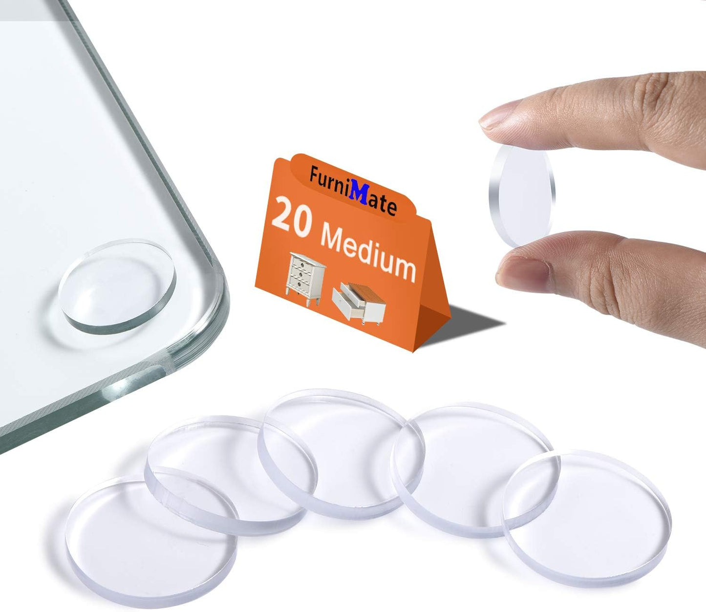 FURNIMATE Glass Table Top Grippers - Prevent Slips Easily