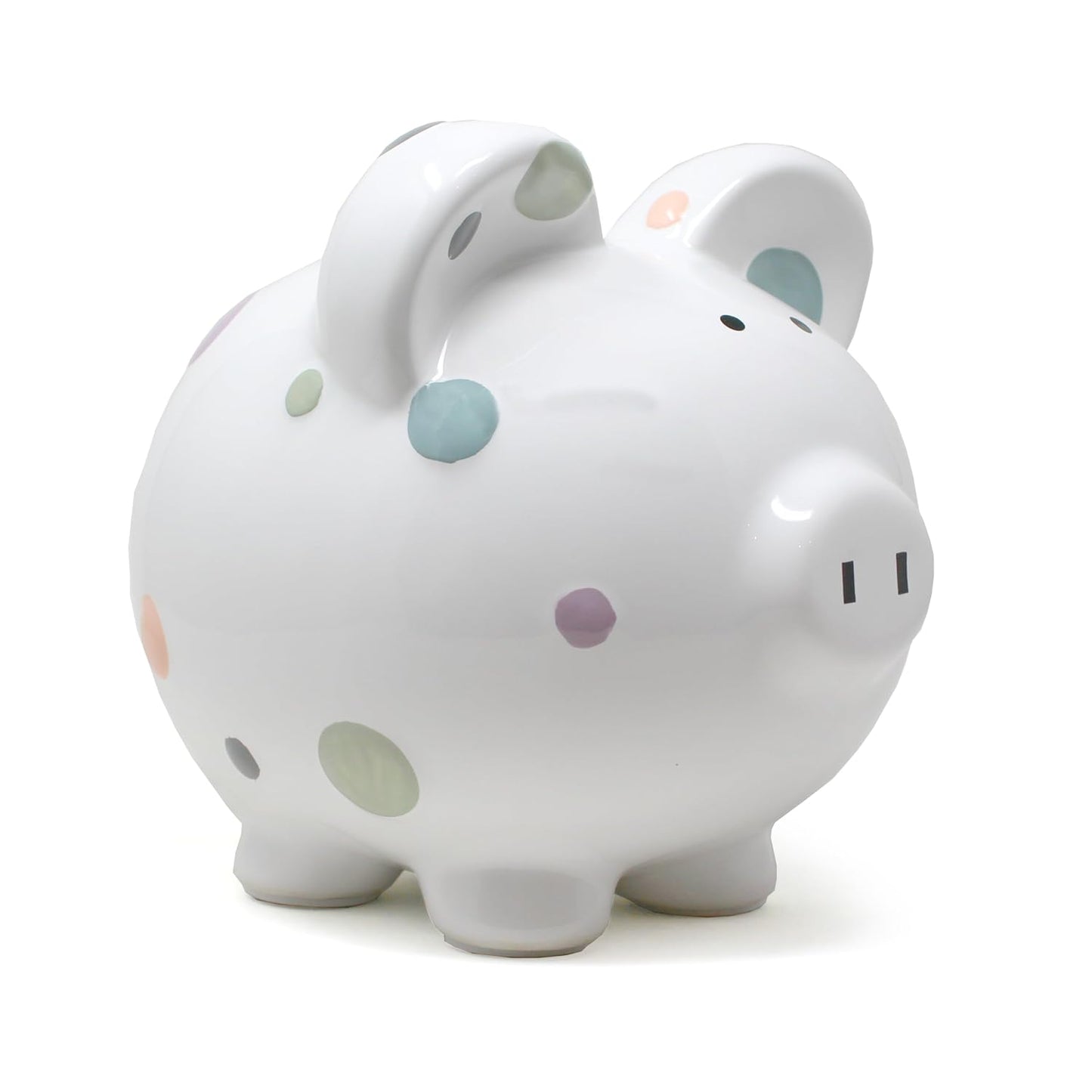 Child to Cherish Ceramic Piggy Bank for Girls in Pastel Dots