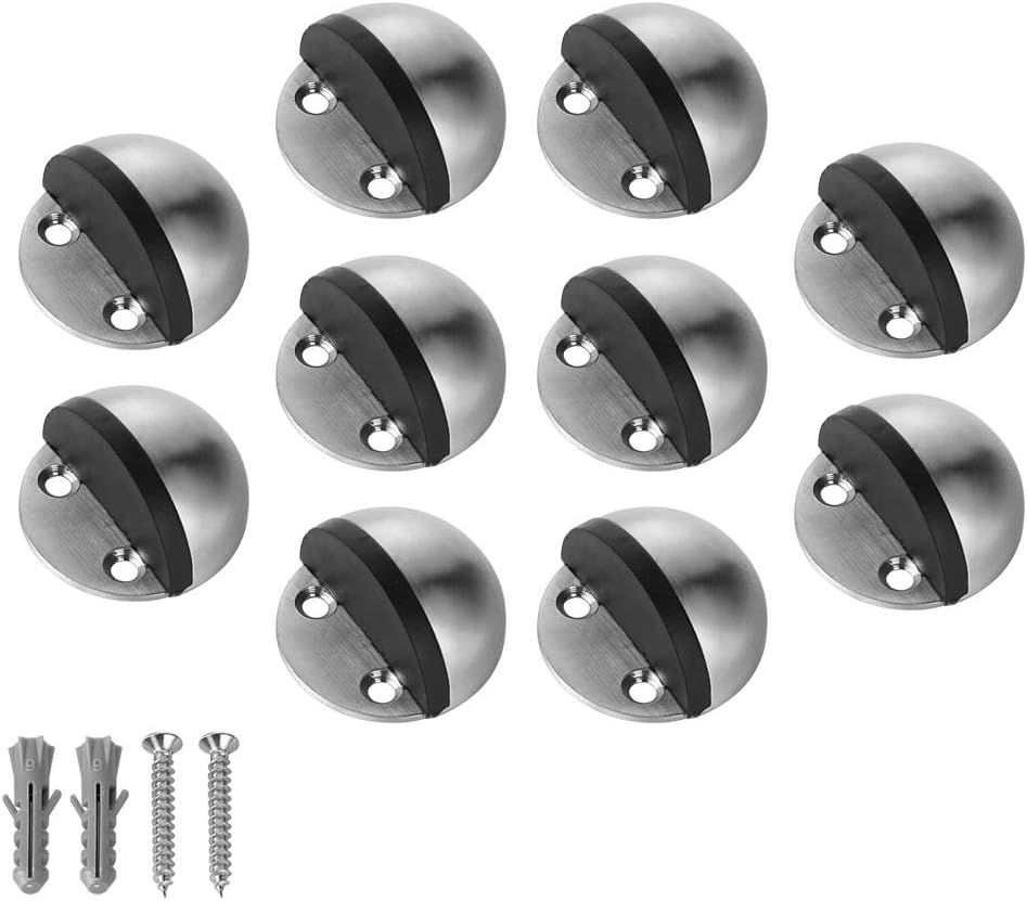 Premium Stainless Steel Door Stopper Bundle, 10 Pack