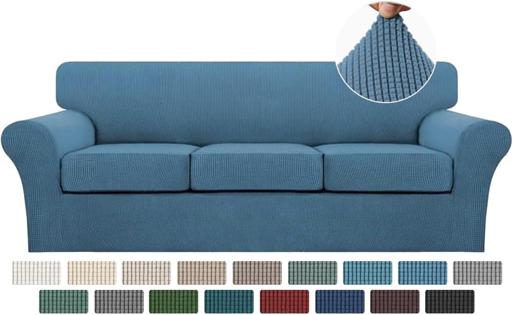 Turquoize 4 Piece Sofa Covers for 3 Cushion Couch Slipcover
