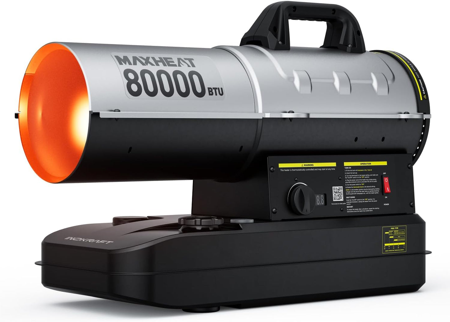 InoKraft 80,000 BTU Kerosene Forced Air Heater for Large Spaces