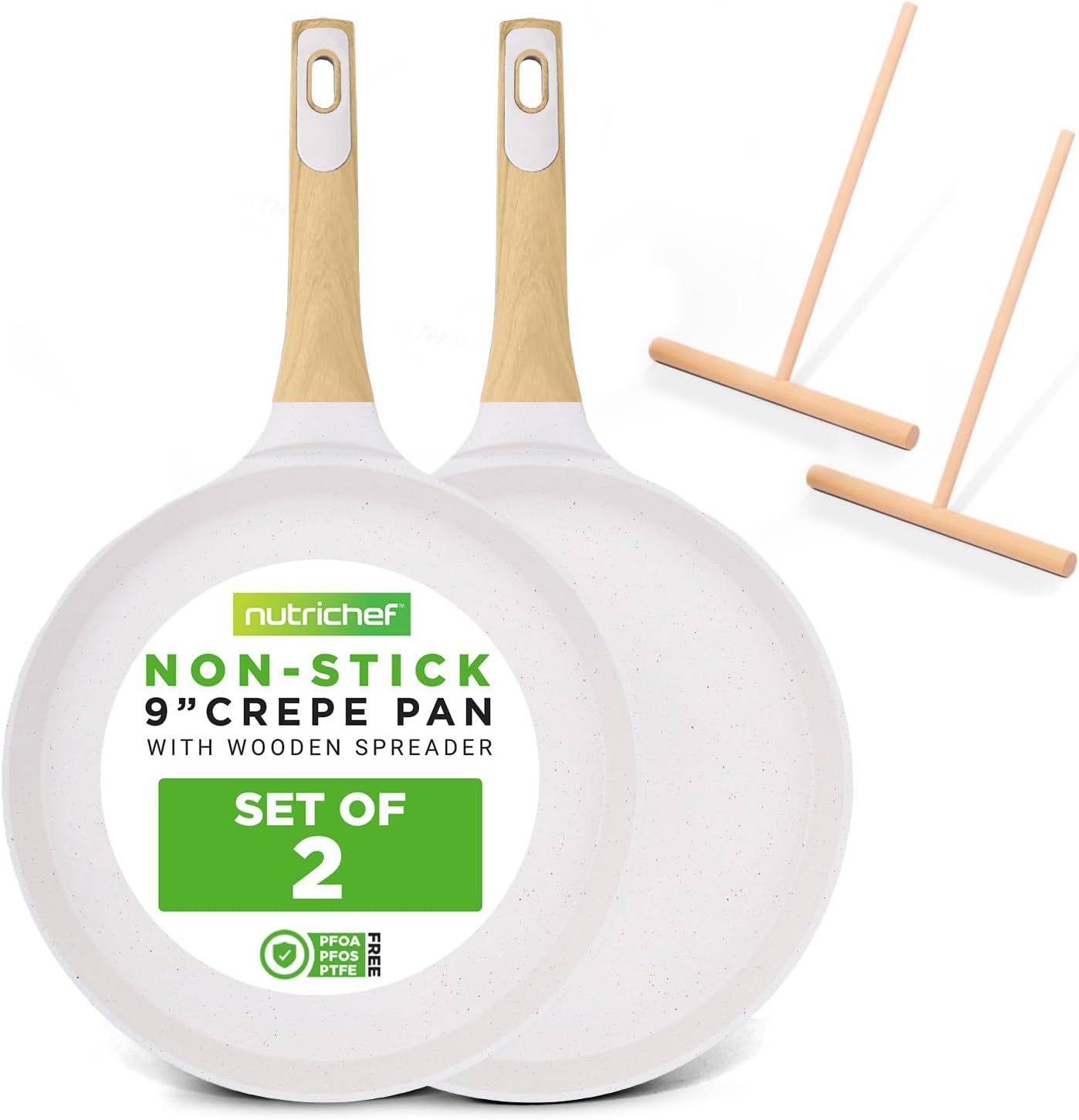 Nutrichef Non-Stick Crepe Pan Set for Perfect Crepes and Dosas