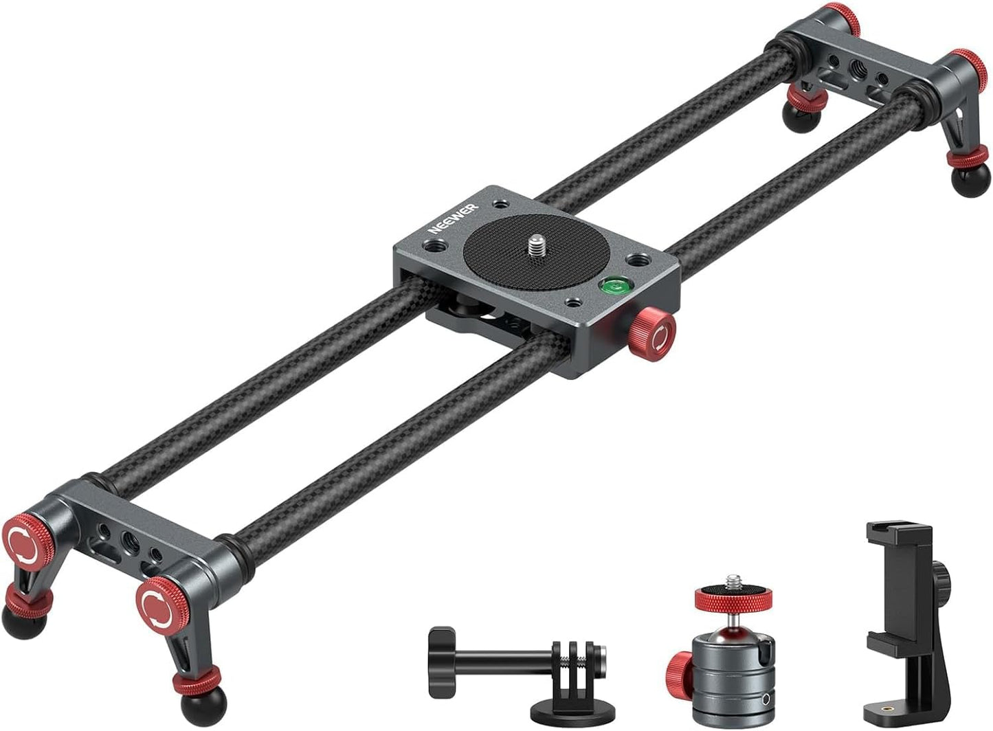 NEEWER 16in Carbon Fiber Camera Slider for Smooth Video Capture