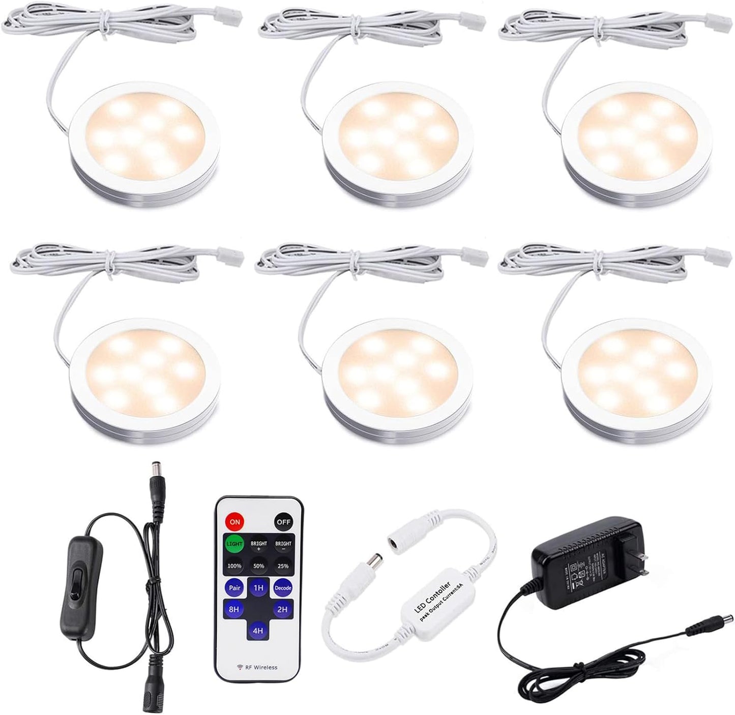 Dimmable LED Under Cabinet Lighting Kit with Remote Control