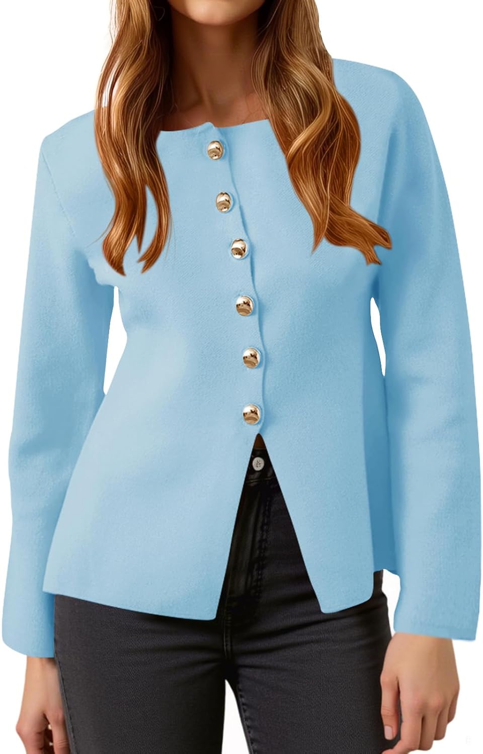 Cicy Bell Womens Button Up Cardigan Sweaters for Business Casual