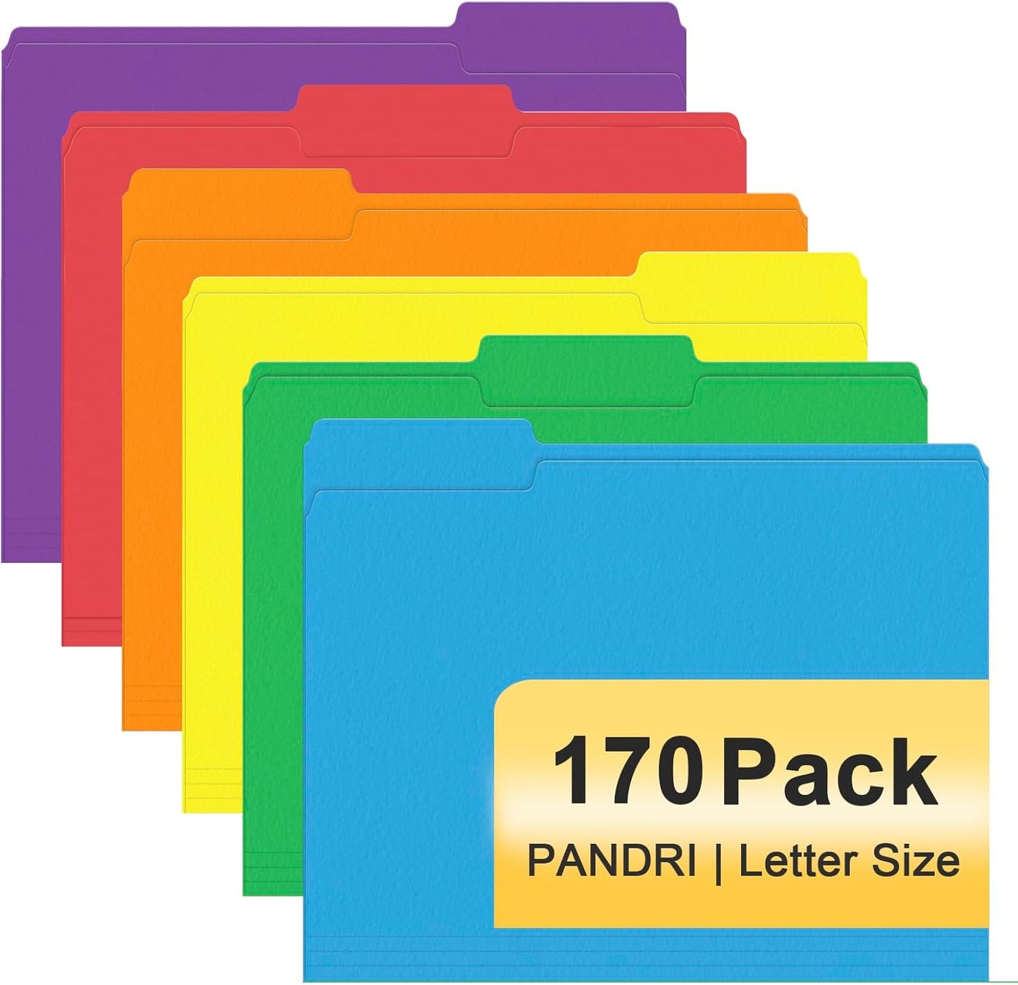 PANDRI 170 Pack Colored File Folders for Office and School Use