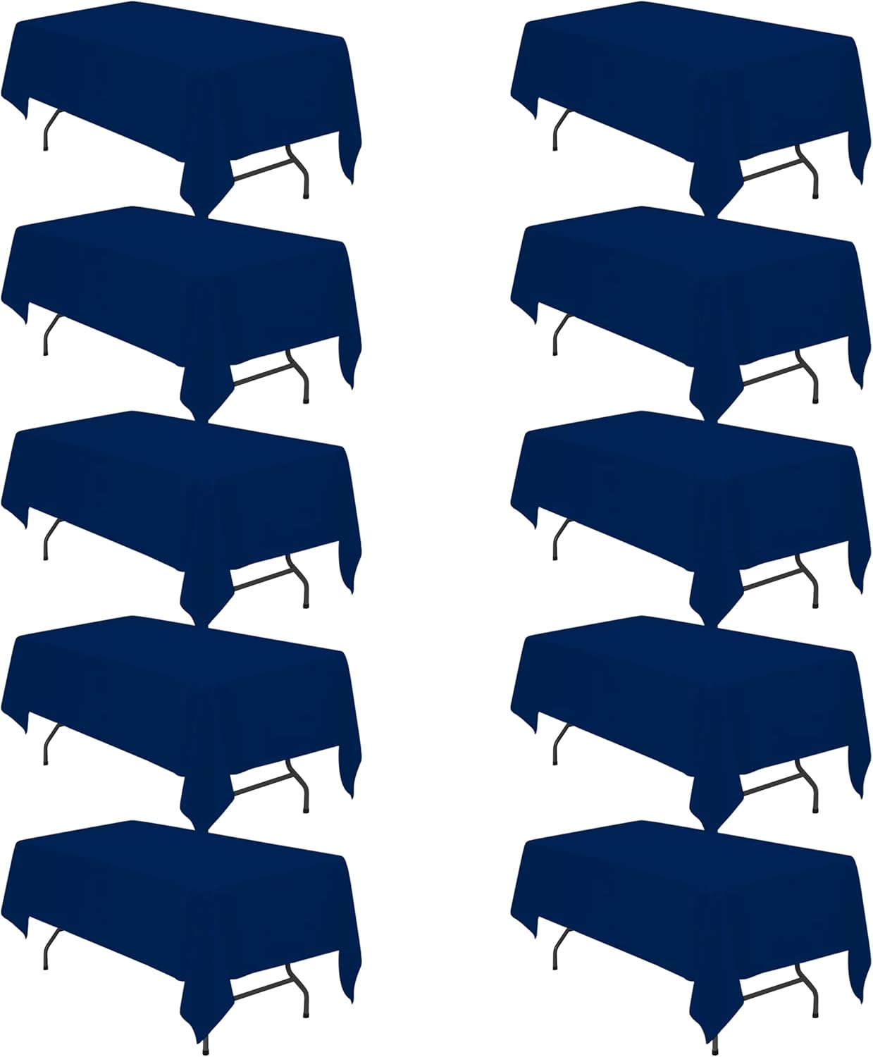 Navy Blue Tablecloths for 6 Foot Rectangle Tables - 10 Pack