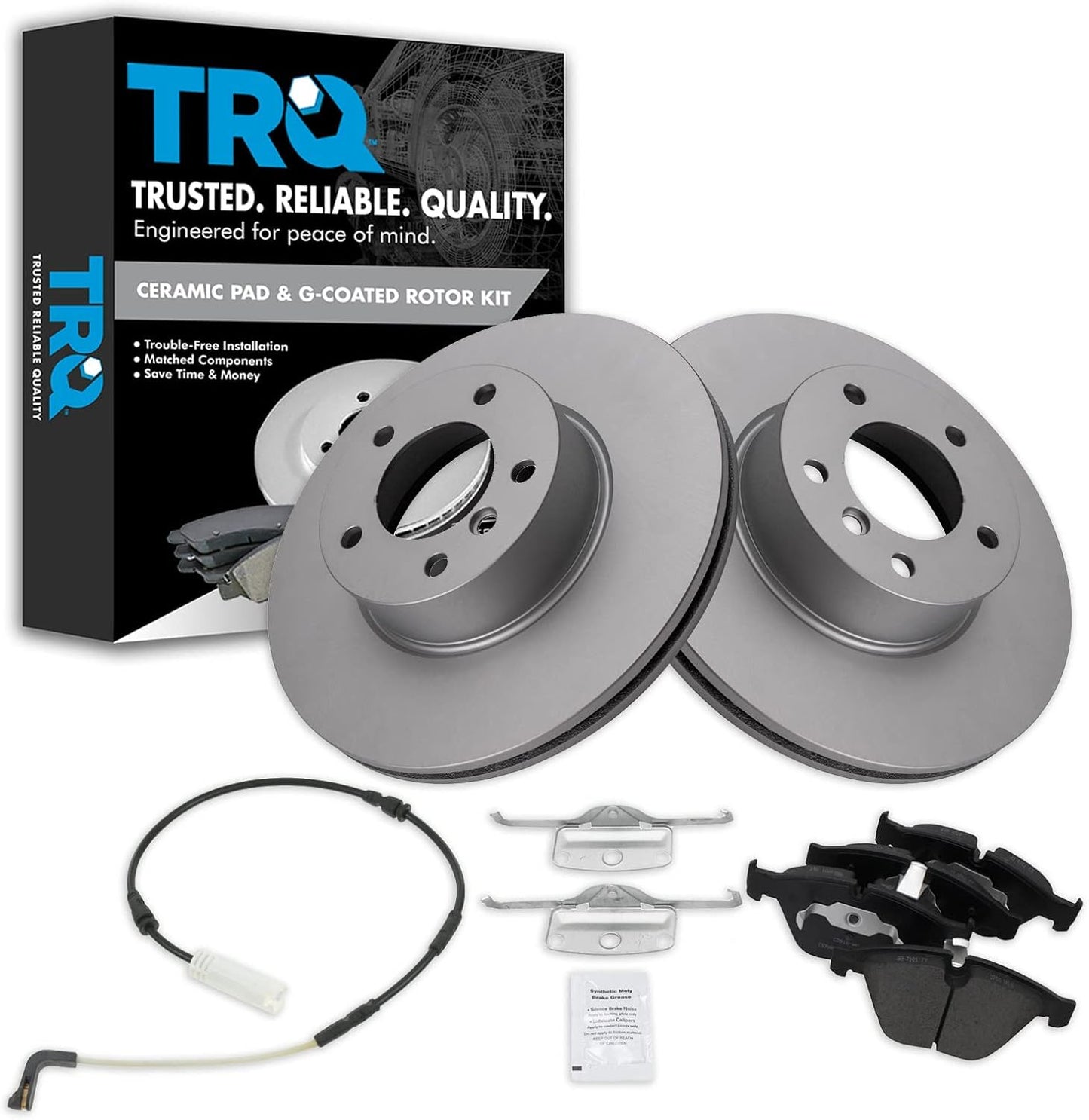 TRQ Front Brake Pad & Rotor Kit for BMW 328i & 328i xDrive