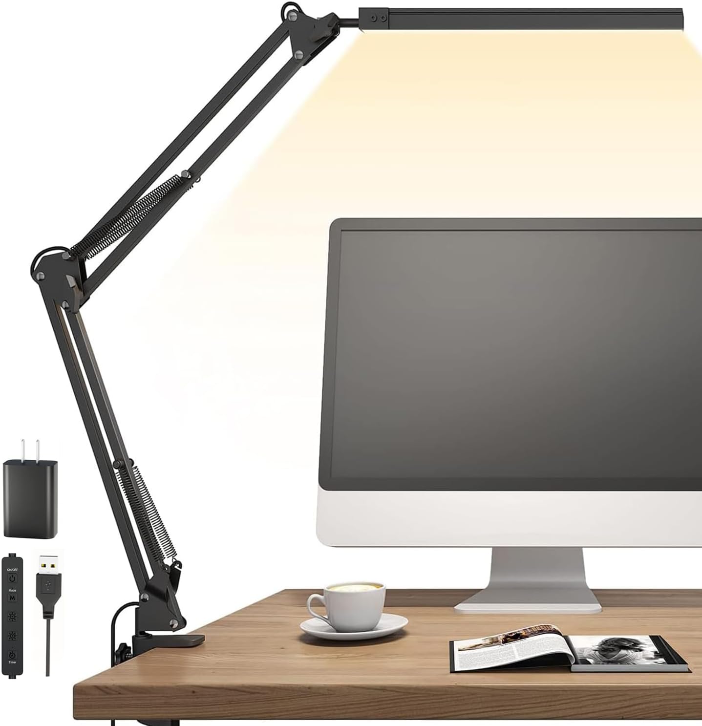 Energy-Efficient LED Desk Lamp, 5 Light Modes, Auto Shut Off - Ideal for Study/Office ~TROPICALTREE