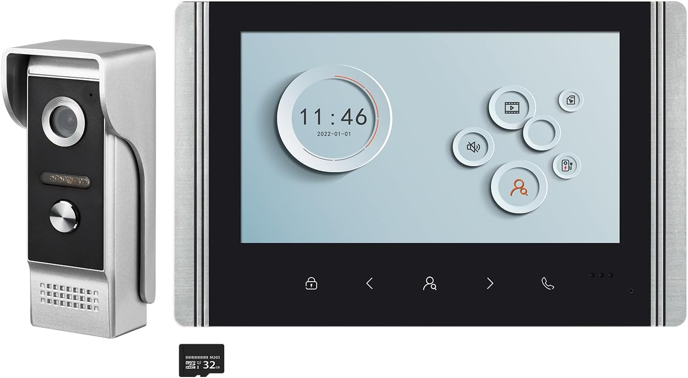 Wired Video Intercom System with 7 Inch Monitor for Security