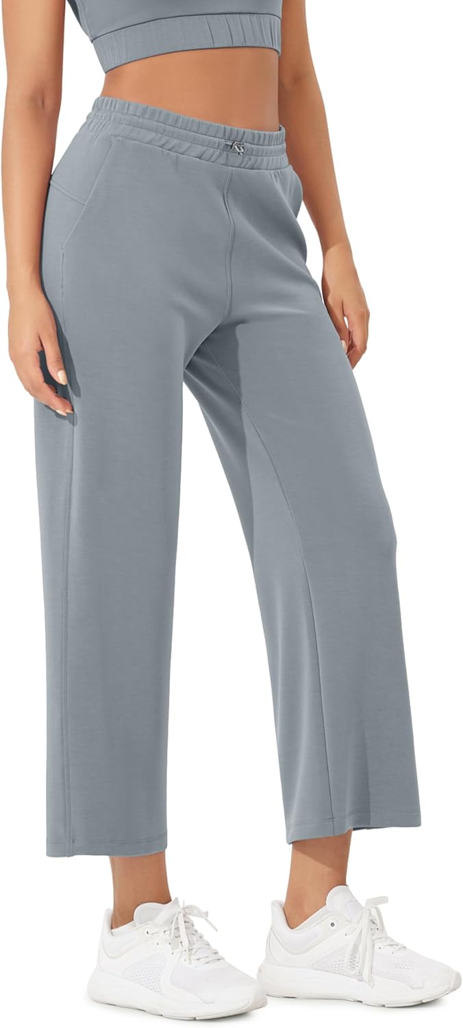 ODODOS Women's Modal Soft Wide Leg Pants with Pockets for Comfort